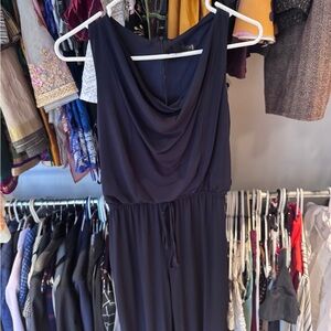 Elegant sleeveless Navy Blue Women's jumper/romper/pantsuit onesie
